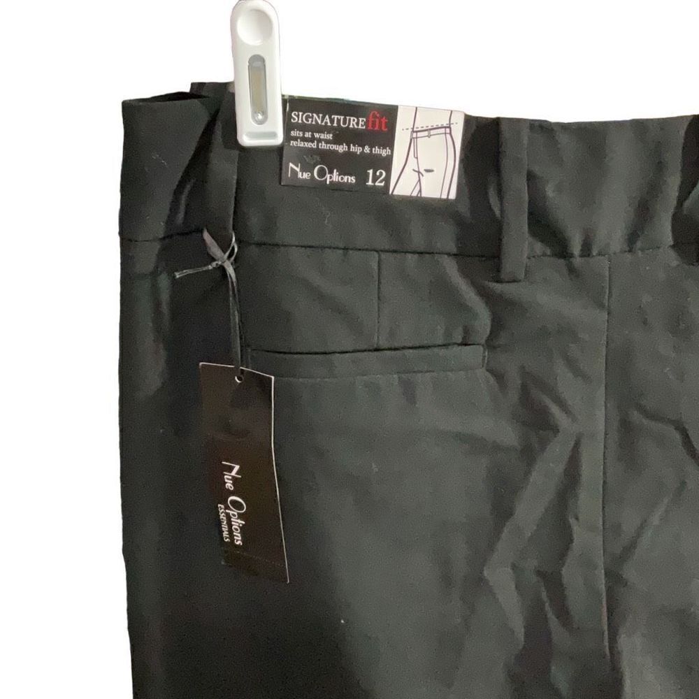Nue Options Essentials Signature Fit Women’s Black Pants Zipper Belt Loop Sz 12 - Picture 4 of 5